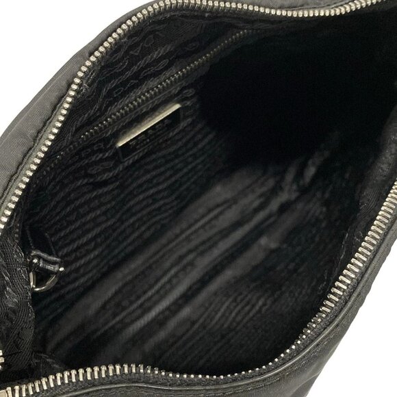 Auth PRADA - Black Nylon Leather Shoulder Bag - Picture 7 of 11
